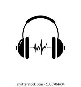 	
Headphone headset icon in flat style. Headphones vector illustration on white isolated background. Audio gadget business concept