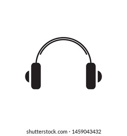 Headphone headset icon in flat style. Eps
