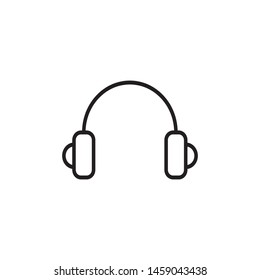 Headphone headset icon in flat style. Eps