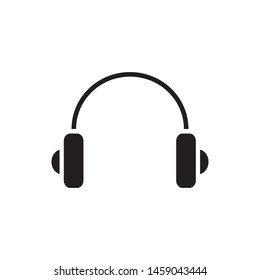 Headphone headset icon in flat style. Eps