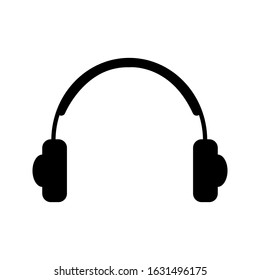Headphone headset icon in flat style
