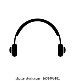 Headphone headset icon in flat style