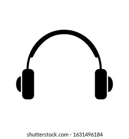 Headphone headset icon in flat style