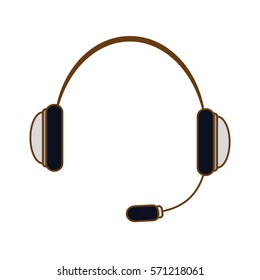 headphone headset icon image vector illustration design 