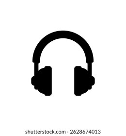 Kopfhörer-Headset-Symbol einzeln auf weißem Hintergrund
