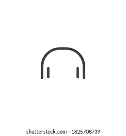 Headphone headset line icon. Stock vector illustration isolated on white background.