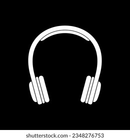 Headphone or Headset Silhouette for Icon, Symbol, Logo Type, Pictogram, Apps, Website, Art Illustration or Graphic Design Element. Vector Illustration