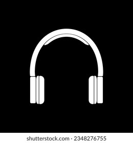 Headphone or Headset Silhouette for Icon, Symbol, Logo Type, Pictogram, Apps, Website, Art Illustration or Graphic Design Element. Vector Illustration