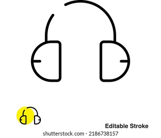 Headphone Headset Vector Line Icon