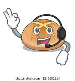 With Headphone Hot Cross Buns Isolated On Mascot