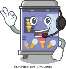 With headphone ice cream vending machine the a character