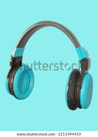 Headphone icon 3d rendering suitable for UI apps
