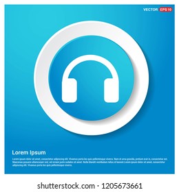 Headphone icon Abstract Blue Web Sticker Button - Free vector icon