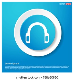 Headphone icon Abstract Blue Web Sticker Button