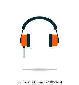 Headphone icon, audio device symbol, trendy sign. Flat design, vector illustration EPS10