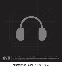 Headphone icon - Black Creative Background - Free vector icon