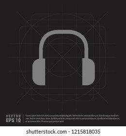 Headphone icon - Black Creative Background - Free vector icon