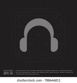 Headphone icon - Black Creative Background