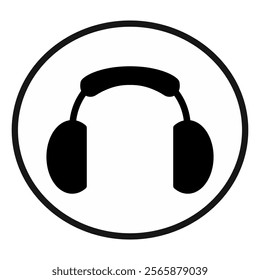 Headphone icon. Black headphone. Vector headphone icon