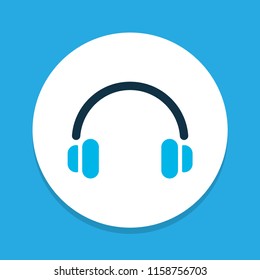 Headphone icon colored symbol. Premium quality isolated earphone element in trendy style.