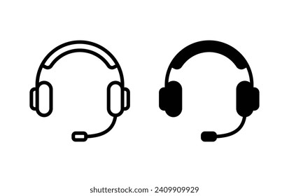 Icono de audífono, vector de icono de servicios al cliente para el sitio web Aplicación informática y móvil