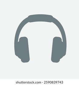 Headphone icon design, audio, music, sound, listening, wireless, entertainment symbol.