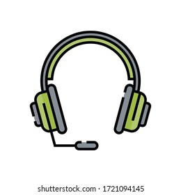 headphone icon design color line style