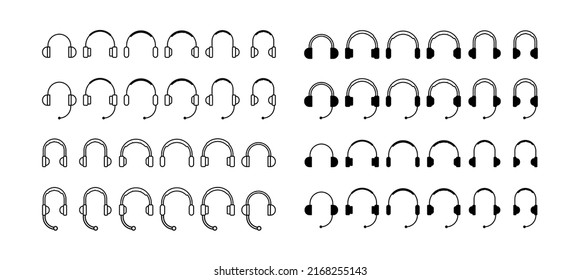 Headphone icon design. Minimalist and simple, Editable Stroke and fill. Let's make your design easier.