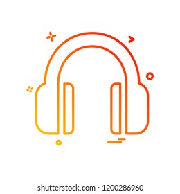 Headphone icon design vector