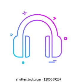 Headphone icon design vector