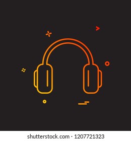 Headphone icon design vector