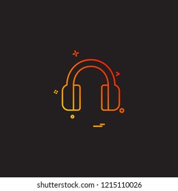 Headphone icon design vector