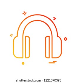 Headphone icon design vector