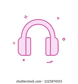 Headphone icon design vector