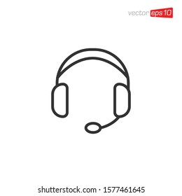 Headphone Icon Design Vector Template