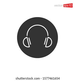 Headphone Icon Design Vector Template