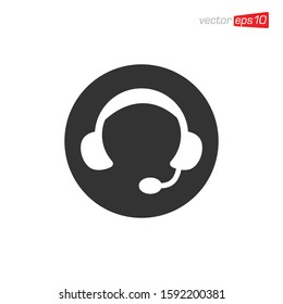 Headphone Icon Design Vector Template