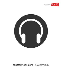 Headphone Icon Design Vector Template