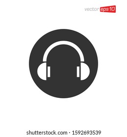 Headphone Icon Design Vector Template