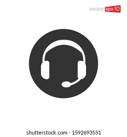 Headphone Icon Design Vector Template