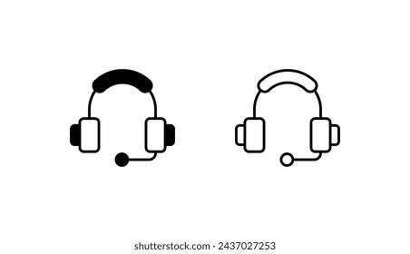 Diseño de icono de auriculares con fondo blanco ilustración de stock