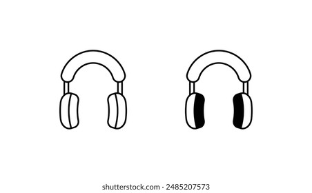 Diseño de icono de auriculares con fondo blanco ilustración de stock