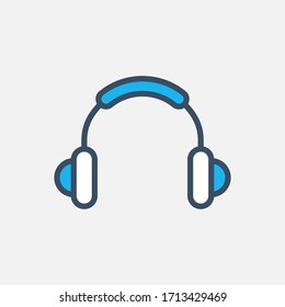 Headphone icon designed in flat style