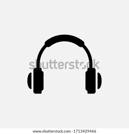 Headphone icon designed in flat style