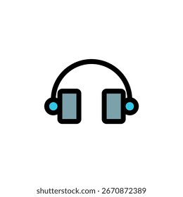 o ícone de fone de ouvido é projetado com um esquema de cores reconhecível. É adequado para uma variedade de necessidades visuais, como mídia digital ou outros projetos de design gráfico