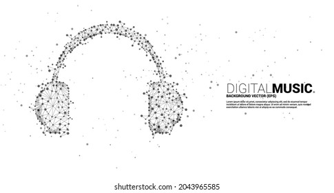 headphone icon with from dot connect line polygon. Concept for digital and streaming music.