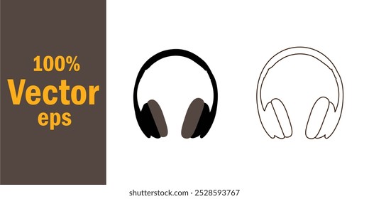 Icono de auriculares, icono de auricular archivo de Vector EPS .EPS