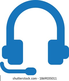 icono de auriculares. vector de icono de auriculares (versión azul)
