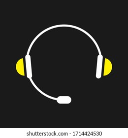 Icono de auriculares, ilustración vectorial de icono de auriculares. Símbolo de icono de auriculares aislado. Pasos 10