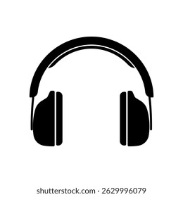 Ícone de fone de ouvido. Sinal ou logotipo de fones de ouvido. Música, símbolo de DJ. Ilustração vetorial.